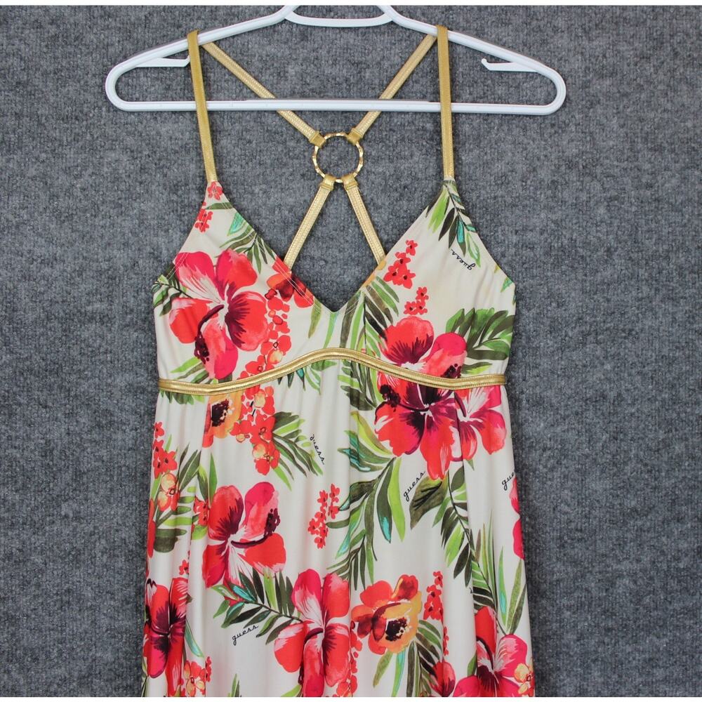 GUESS Beach Cover Dress Women's Size Small Petite Sexy Tropical Floral Print - Picture 2 of 12